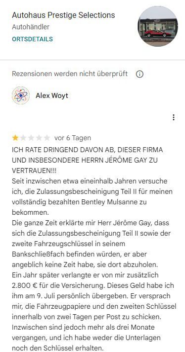 Screenshot aus Google Maps · Alex Woyt