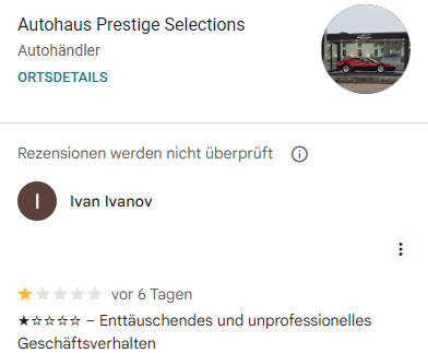 Screenshot aus Google Maps · Ivan Ivanov